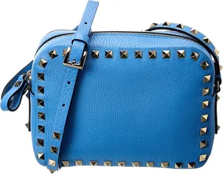 Valentino Rockstud Grainy Leather Camera Bag