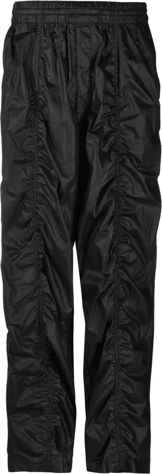 Ruched-Detail Straight-Leg Trousers