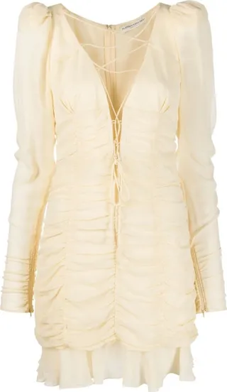 Ruched Silk Minidress