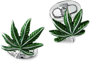 Hand Painted Cannabis Cufflinks
