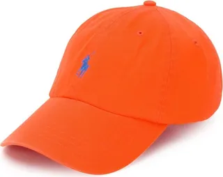 Orange Baseball Cap With Contrasting Pony