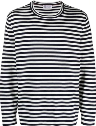 striped long-sleeved T-shirt