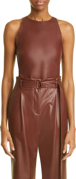 Faux Leather Bodysuit