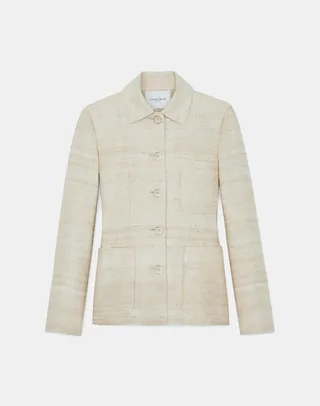 Papyrus Silk Linen Tailored Chore Jacket