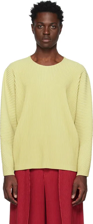 Homme Plissé Issey Miyake Beige Monthly Color January Long Sleeve T-Shirt