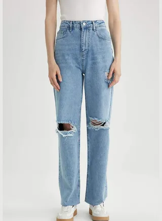Woman Wide Leg Denim Trousers