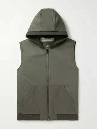 Wallace Cashmere-Trimmed Padded Shell Hooded Gilet