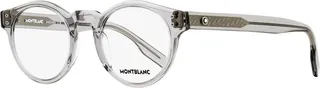 Montblanc Men's Round Eyeglasses MB0123O 003 Transparent Gray 49mm