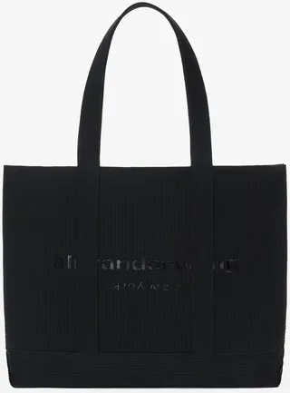 Alexander Wang Unisex Tote Bag In Rib Knit Black