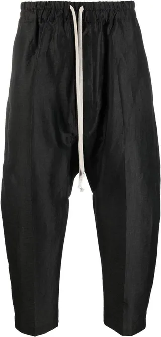 Cropped Drawstring-Waist Trousers