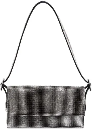 Crystal-Embellished Foldover Shoulder Bag