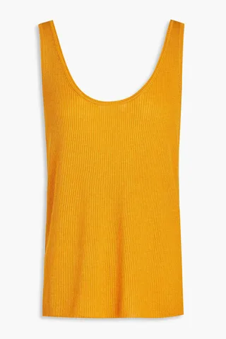Ribbed cotton-jersey tank