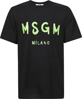 MSGM Logo Printed Crewneck T-Shirt