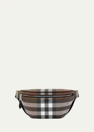 Men's Cason Giant Check-E Canvas Belt Bag