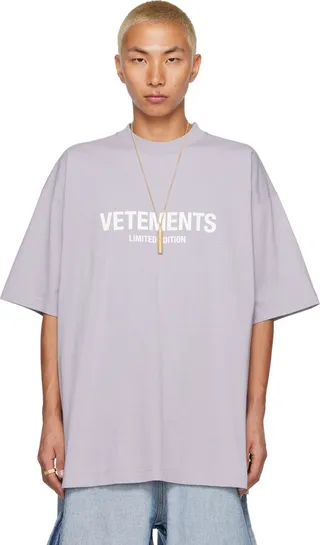 VETEMENTS Purple Printed T-Shirt