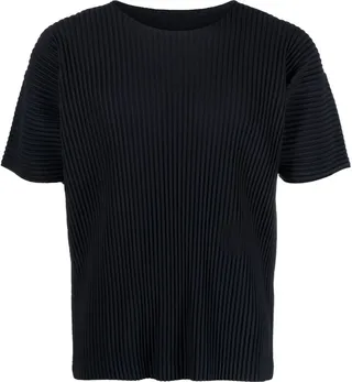 plissé round-neck T-shirt