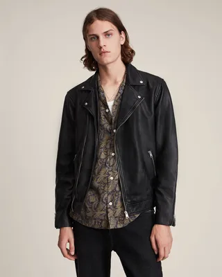 Tyson Leather Biker Jacket - Black