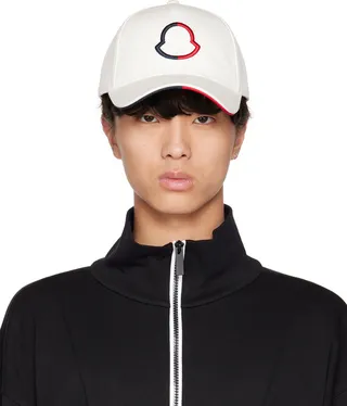Moncler White Baseball Cap