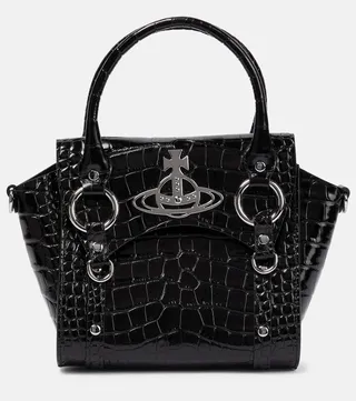 Betty Small croc-effect leather tote bag