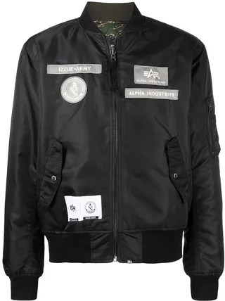 Patch-Detail Bomber Jacket