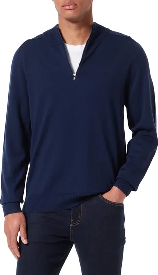PARIS SUNDAY Men's Mock Neck Half Zip Sweater
