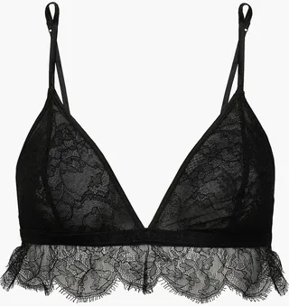 Scalloped lace triangle bra