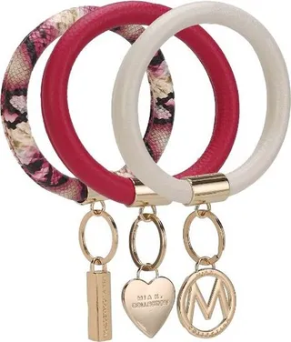 MKF Collection by Mia K Jasmine Vegan Leather Women’s Wristlet Keychain Set - 3 Pieces