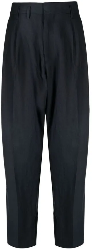 Tapered-Leg Linen Trousers