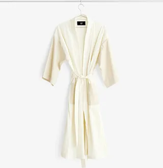 Hay Womens White Duo Self-tie Cotton Robe