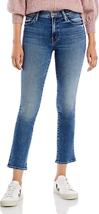 Mother The Insider Flood Mid Rise Ankle Bootcut Jeans in Playing Rough
