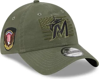 Men's New Era Green Miami Marlins 2023 Armed Forces Day 9TWENTY Adjustable Hat