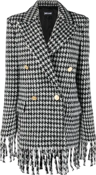 Houndstooth Double-Breasted Coat