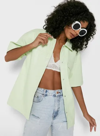 Pocket Detail Button Down Shirt