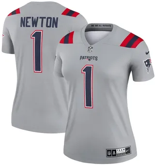 Women's Nike Cam Newton Gray New England Patriots Inverted Legend Jersey