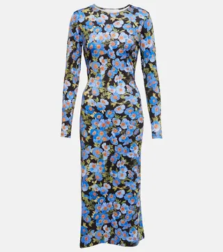 Floral fitted midi dress
