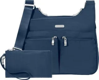 Baggallini Cross Over Crossbody With RFID Bag - Blue
