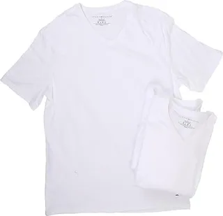 Tommy Hilfiger Cotton V-Neck Shirt 3-Pack (White) Men's Underwear