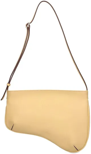 Curve smooth leather shoulder bag