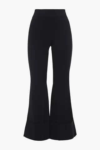 Stretch-knit kick-flare pants