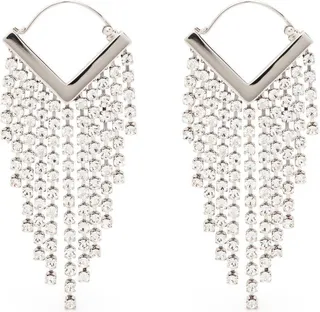 Rhinestone-Embellishment Drop Earrings