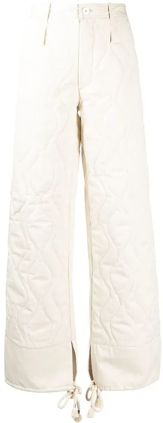 Wave Quilted Straight Trousers