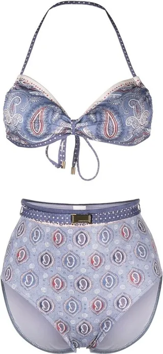 Paisley-Print Halterneck Bikini