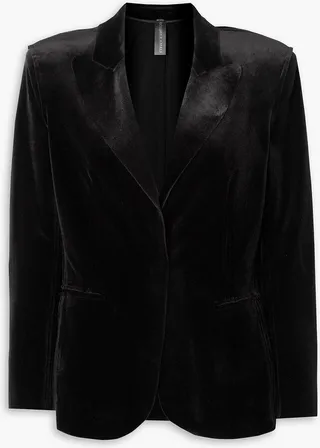Stretch-velvet blazer