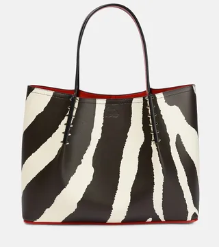 Cabarock Small zebra-print leather tote