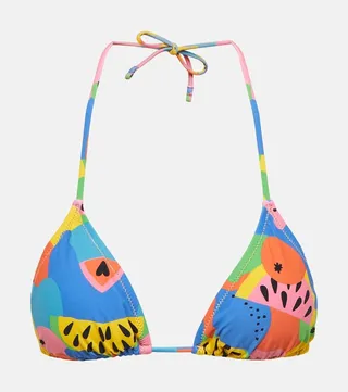 Susan printed triangle bikini top