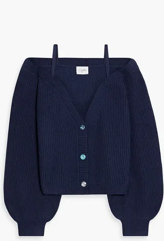 Elizabeth cold-shoulder merino wool cardigan