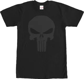 Men's Marvel Punisher Night Skull Symbol T-Shirt - Black - Small