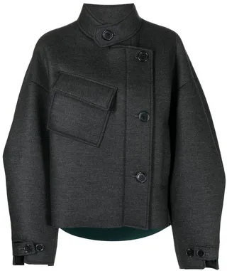 Asymmetrical Oversized Bomber Jacket