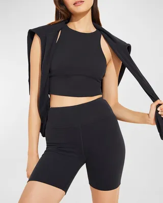 High-Rise Cotton Bike Shorts