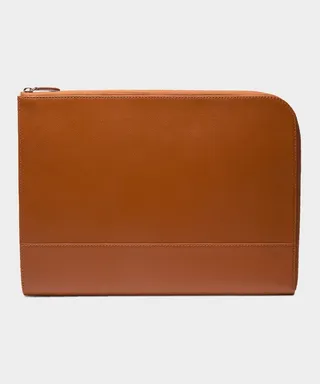 Ettinger Capra Large Zip A4 Portfolio Pouch Tan